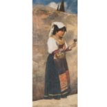 SOMMERFELD, AD. (2. Hälfte 19. Jh.), "Junge Frau in Tracht in den Albaner Bergen",