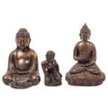 Drei Buddhistische Skulpturen aus Metall. SINOTIBETISCH: