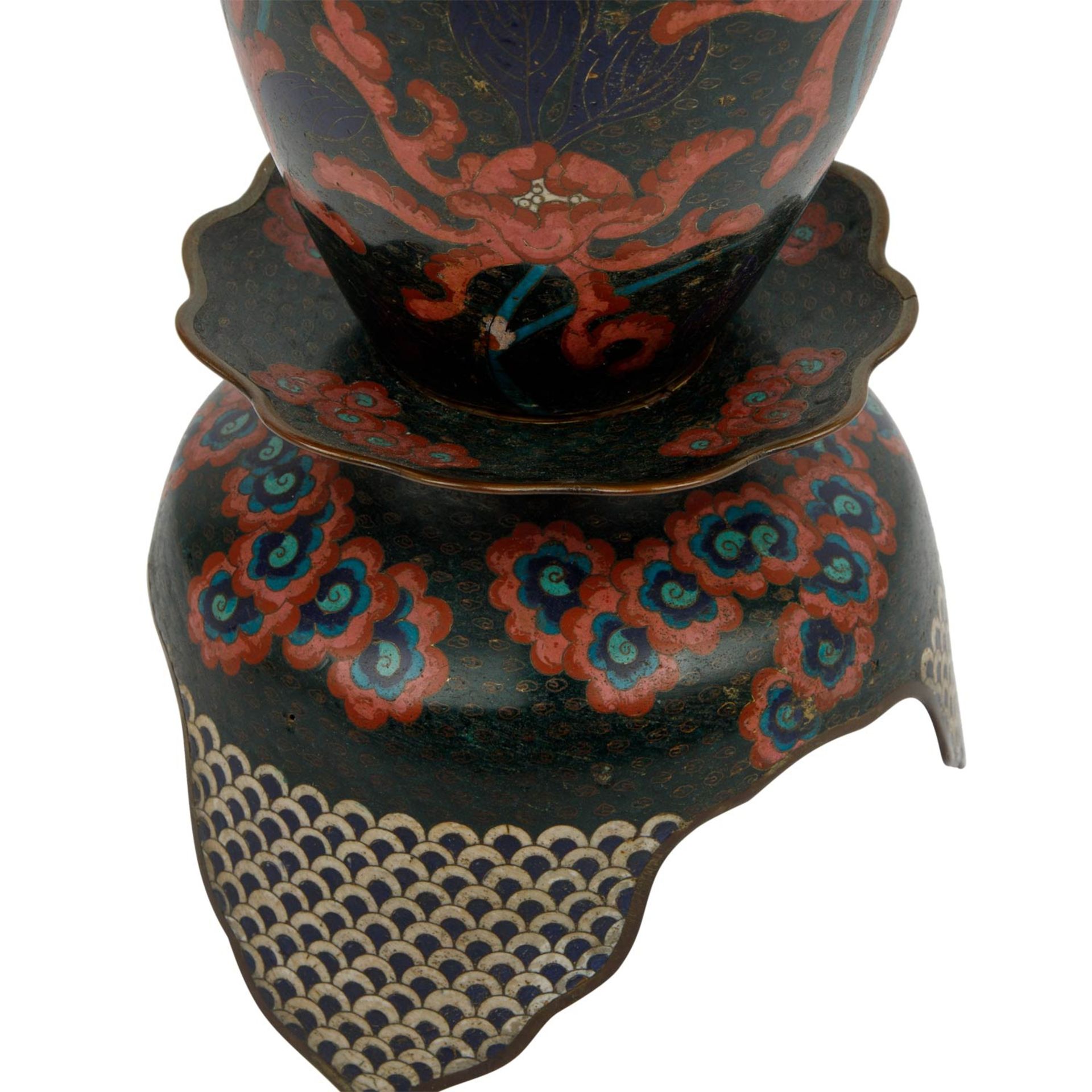 Ungewöhnliche Cloisonné-Vase. CHINA, Qing-Dynastie - Image 6 of 15