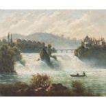 MALER/IN 19. Jh., "Rheinfall bei Schaffhausen",