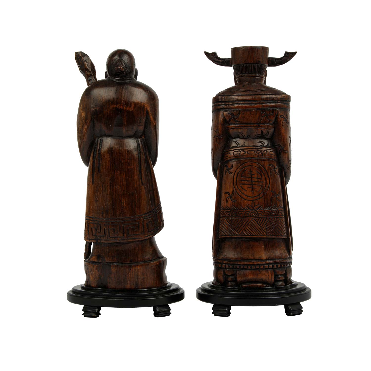 Paar Skulpturen 'Lu' und 'Shou'. CHINA, 1. Hälfte 20. Jh.: - Image 5 of 12