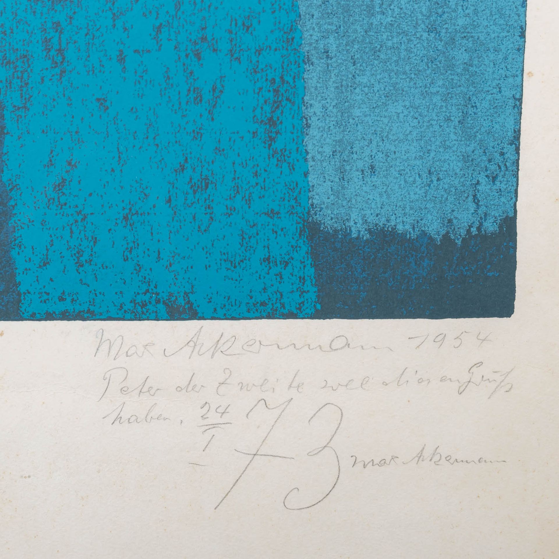 ACKERMANN, MAX (1887-1975), 2 Grafiken: "Komposition in Blau" (1) & "Figürliche Komposition" (2), - Image 6 of 9