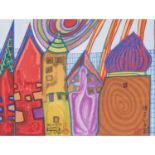 HUNDERTWASSER, FRIEDENSREICH (1928-2000) "Wartende Häuser" 1969