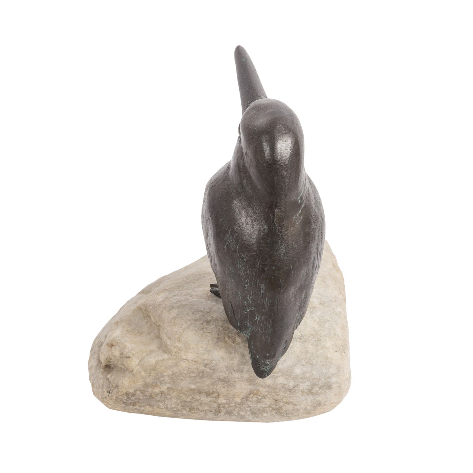 BILDHAUER DES 20. JAHRHUNDERTS "Eisvogel auf einem Stein sitzend" - Bild 3 aus 5