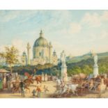 KÖSTLIN, wohl August (1825-1894), "Wien, Blick auf die Karlskirche",