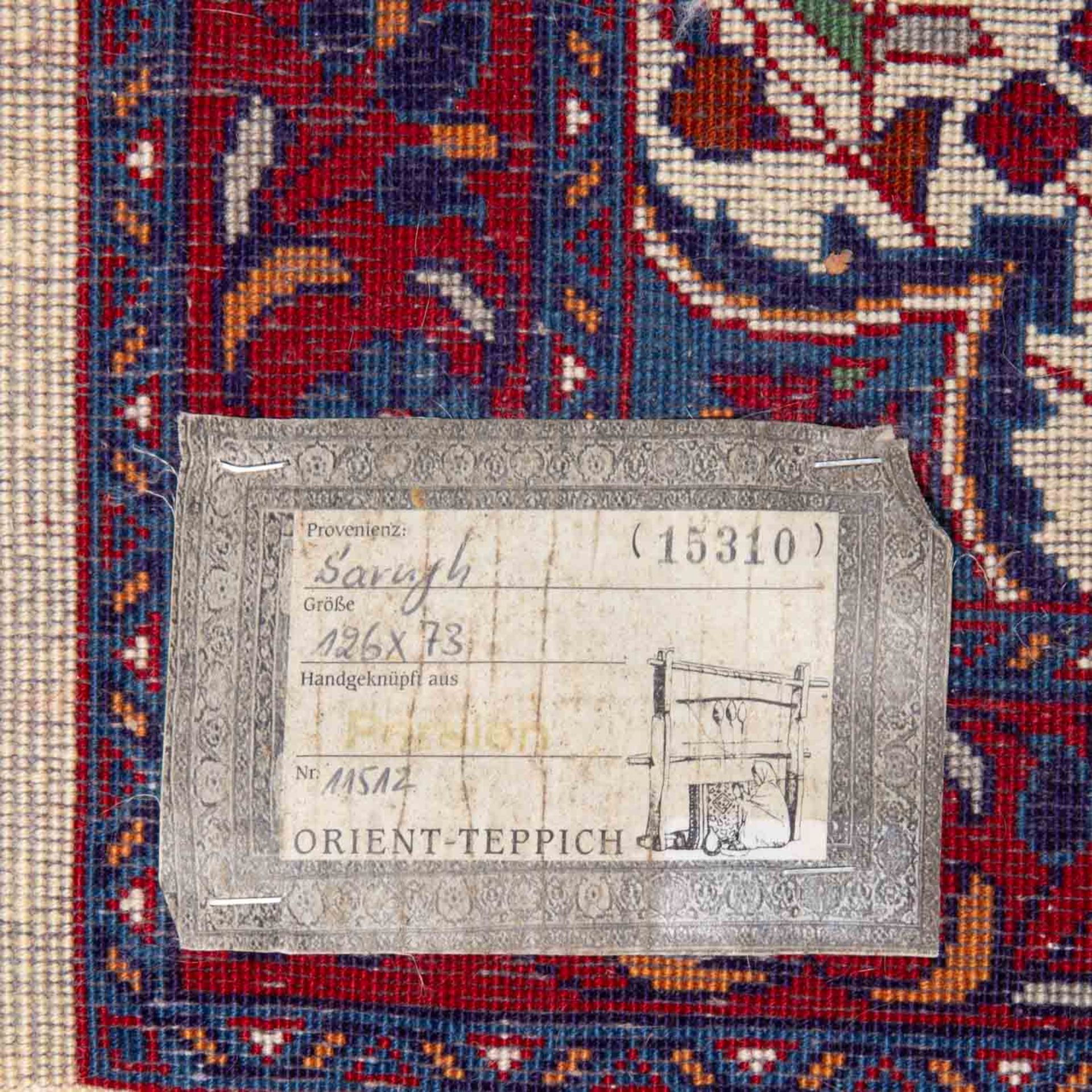 Orientteppich. SARUK/PERSIEN, 20. Jh., ca. 136x73 cm. - Bild 3 aus 5