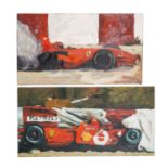 KÄSER, PETER OSKAR (geb. 1966), 2 Formel I-Szenen mit Ferrari, 2001/2002,