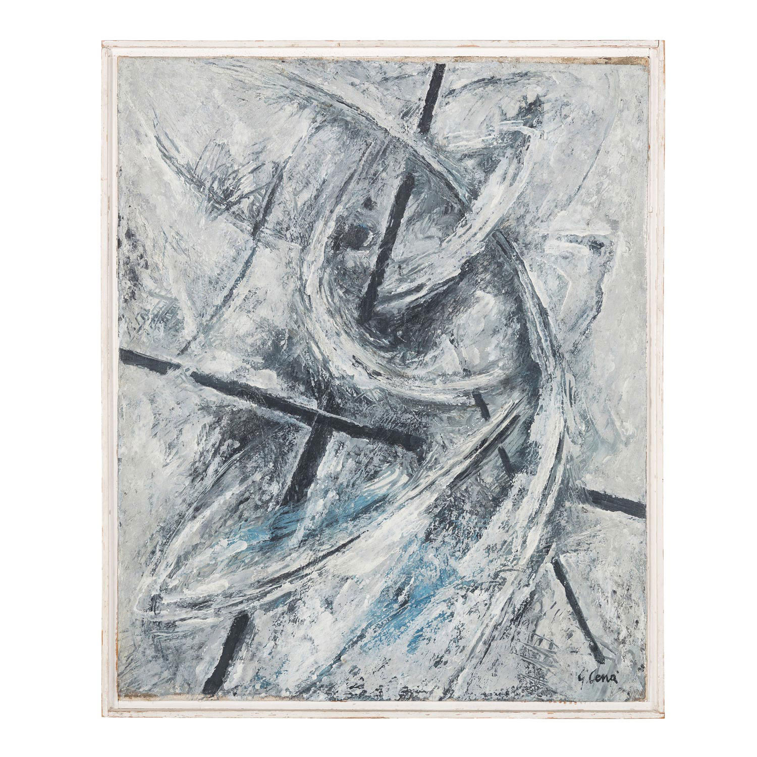 CENA, GABRIELE (1907-1993), "Abstrakte Komposition in Grautönen", - Image 2 of 5