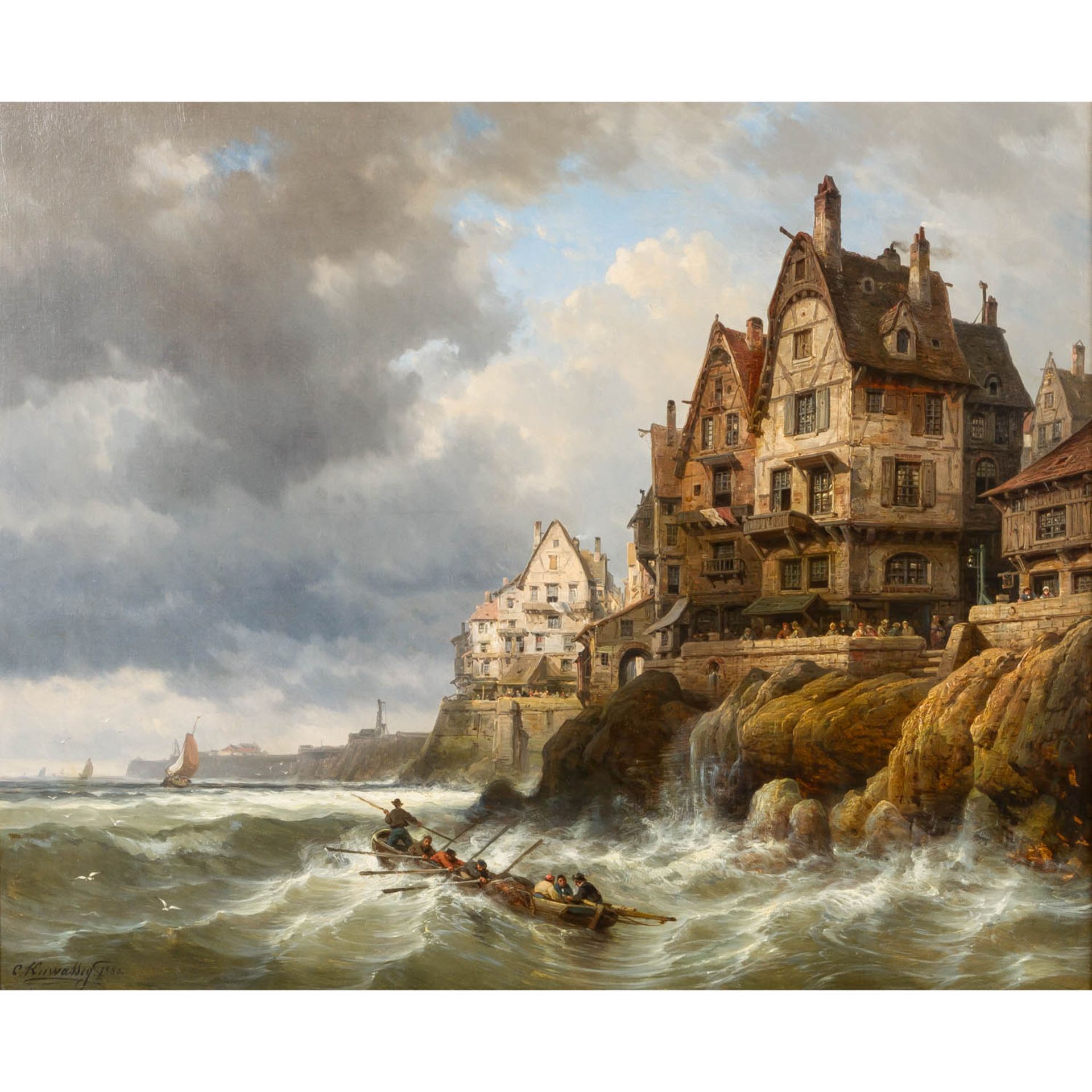 KUWASSEG, CHARLES EUPHRASIE (1833/38 - 1904), "An der Küste", 1880,