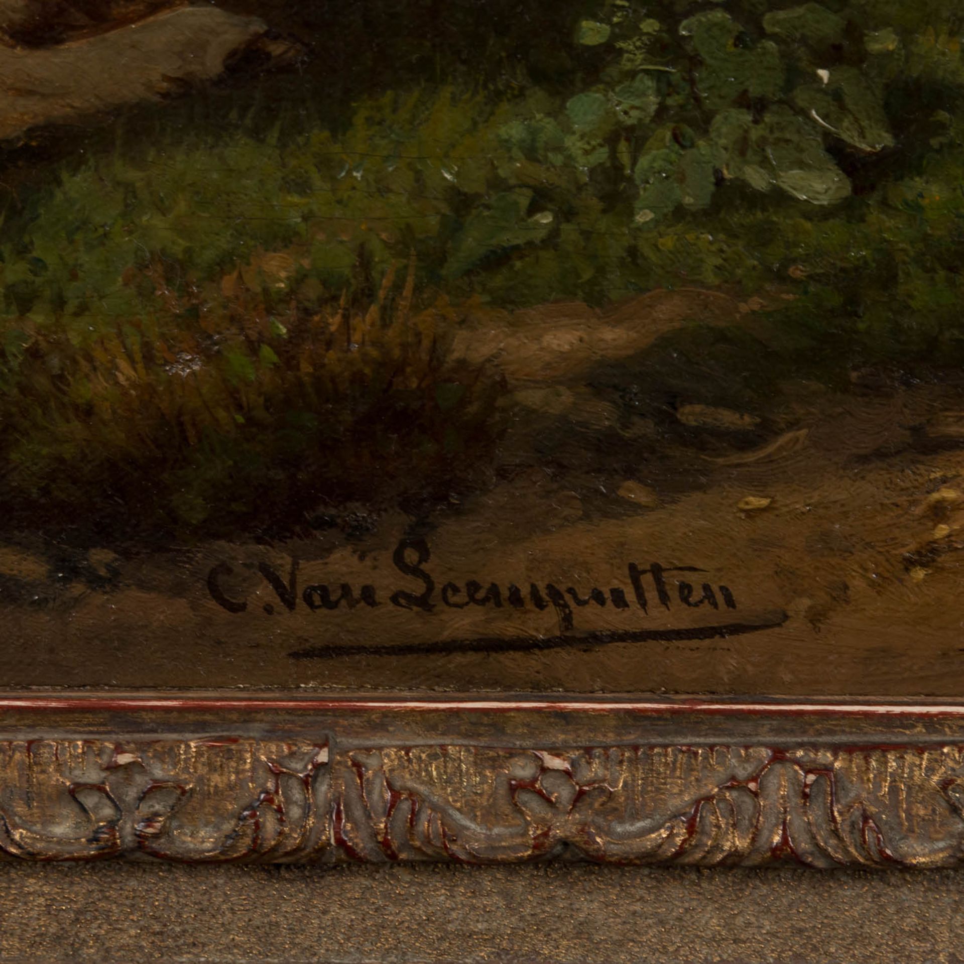 LEEMPUTTEN, CORNELIUS VAN (1841 - 1902), "Ruhepause am Waldesrand", - Bild 3 aus 4
