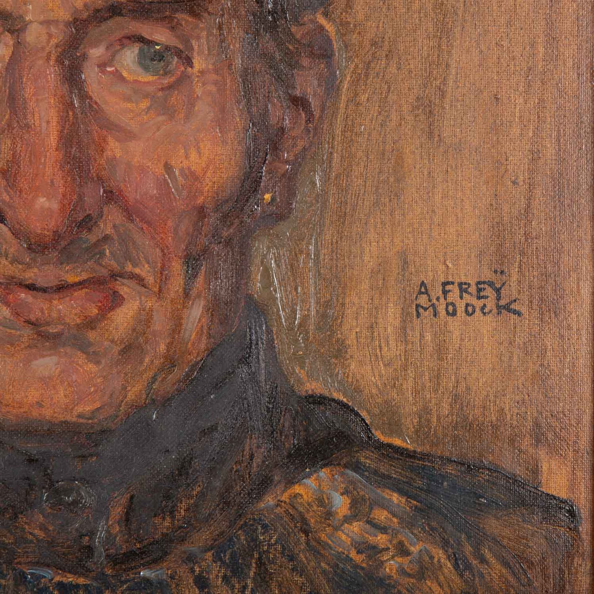 FREY-MOOCK, ADOLF (1881-1954) "Bildnis eines Bauern mit Kappe" - Image 3 of 4