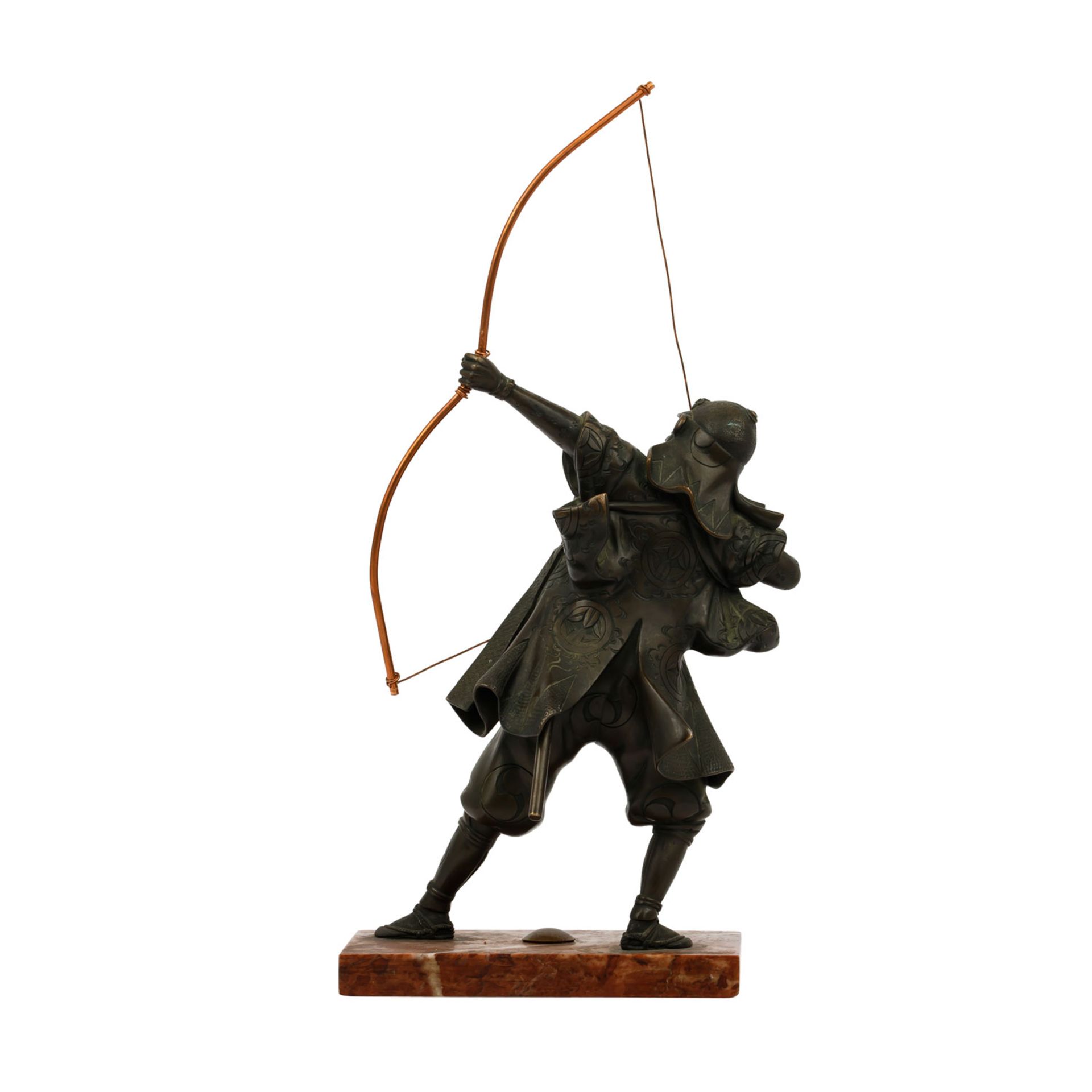 Bronze eines bogenschießenden Samurai-Kriegers. JAPAN, Meiji-Periode. - Image 4 of 12