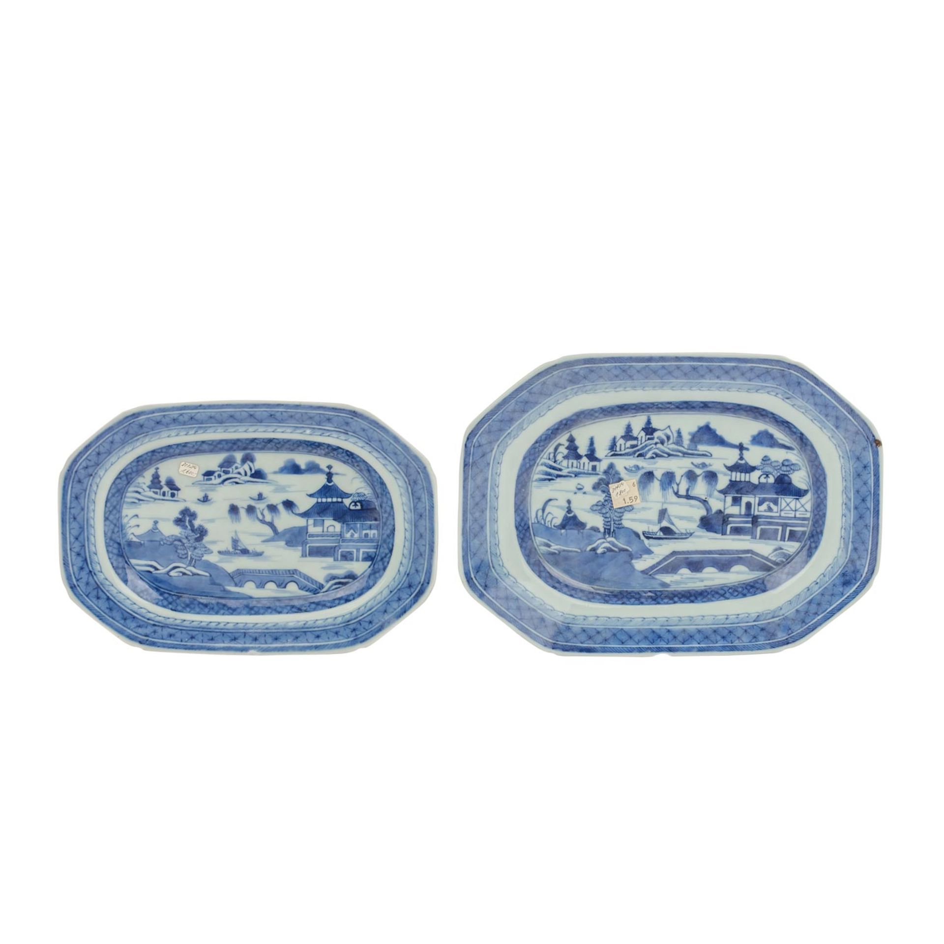 Set: 6 ovale Platten. CHINA, "Diana Cargo", um 1800-1817, - Image 2 of 7