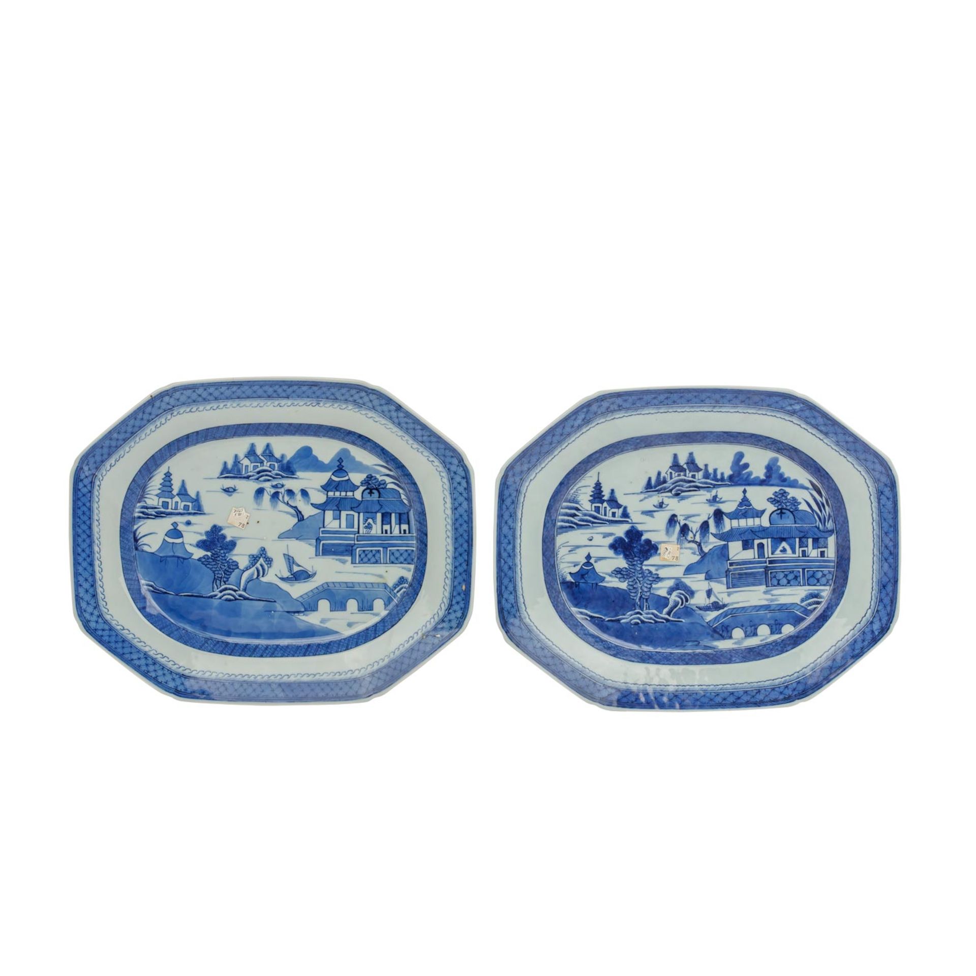 Set: 6 ovale Platten. CHINA, "Diana Cargo", um 1800-1817, - Image 4 of 7