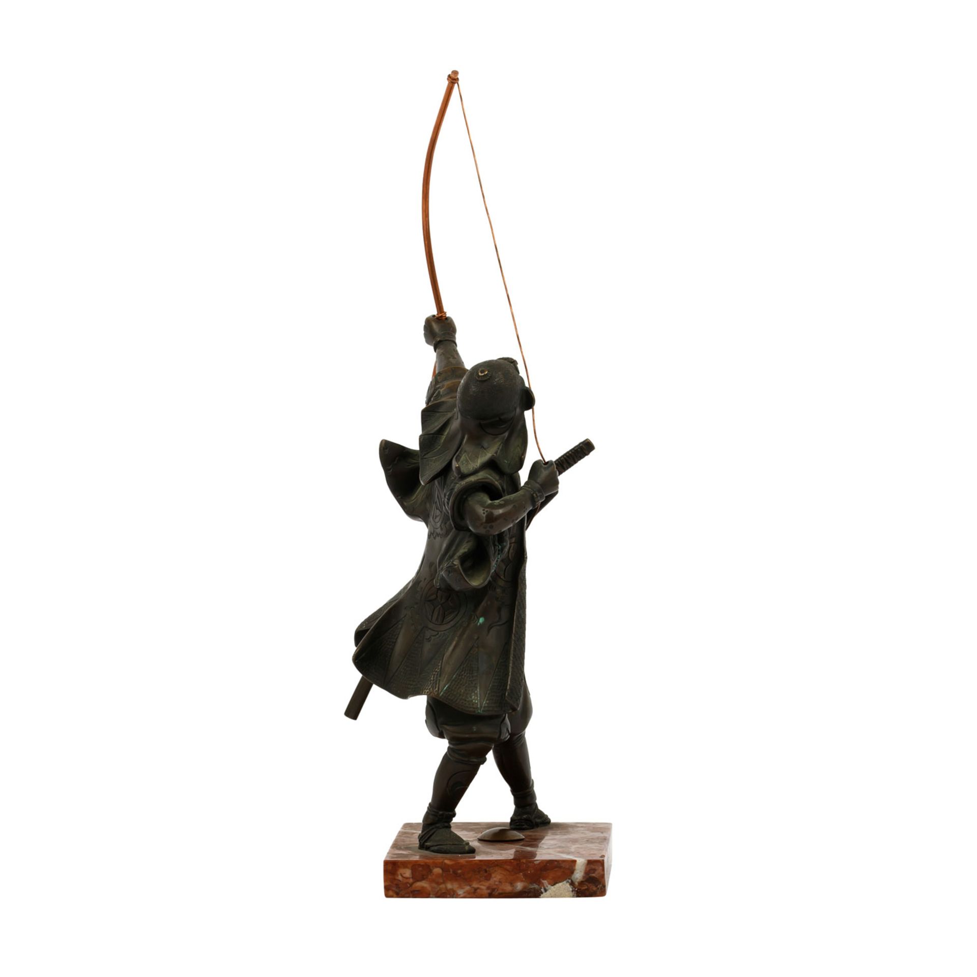 Bronze eines bogenschießenden Samurai-Kriegers. JAPAN, Meiji-Periode. - Image 6 of 12