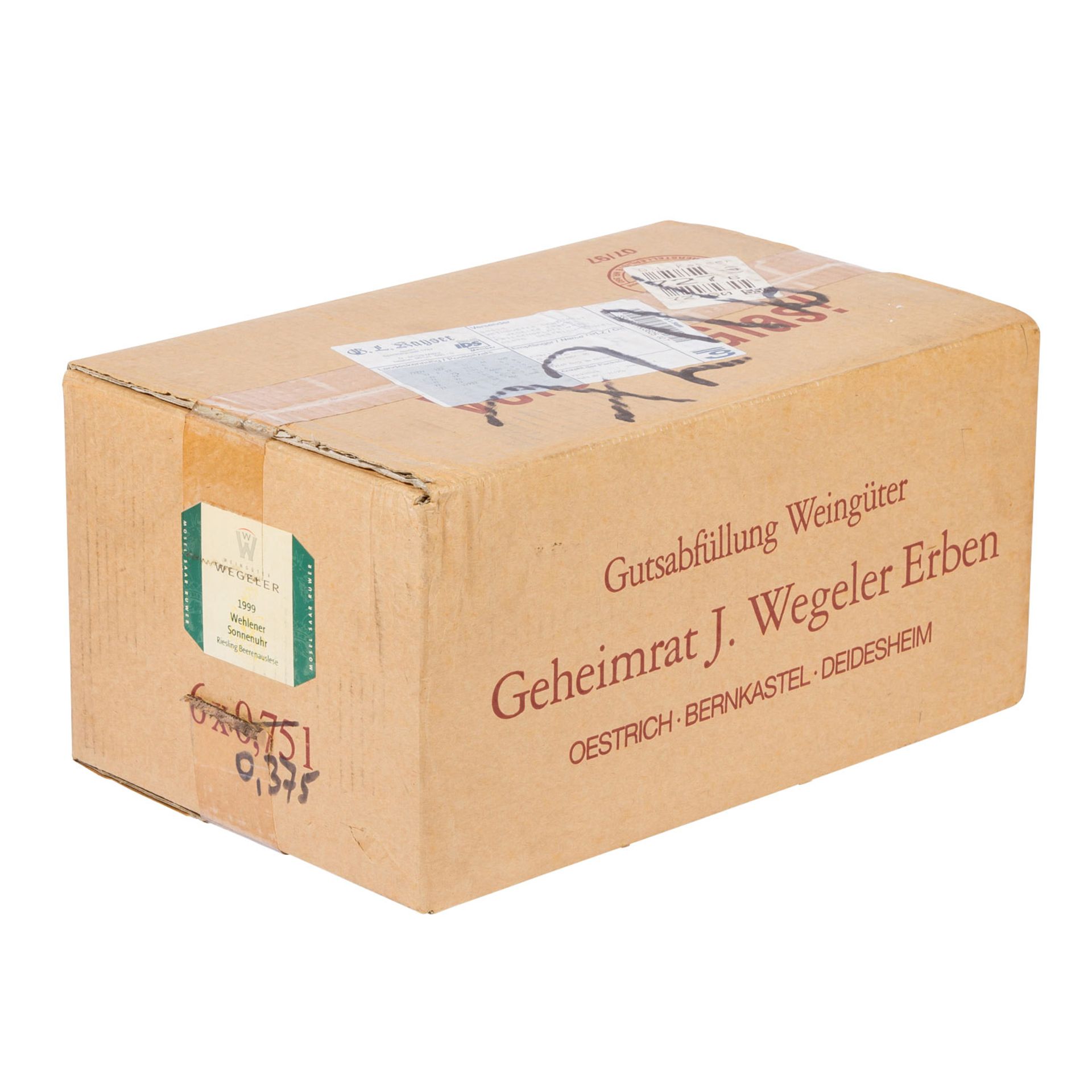 GEHEIMRAT J. WEGELER 6 halbe Flaschen WEHLENER-SONNENUHR RIESLING BEERENAUSLESE 1999