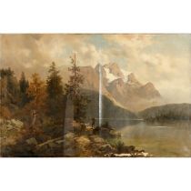 THOMA, JOSEF (1828-1899), "Gebirgslandschaft mit See",