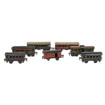 MÄRKLIN 7-tlg Konvolut Personen- und Gepäckwagen, Spur 0,