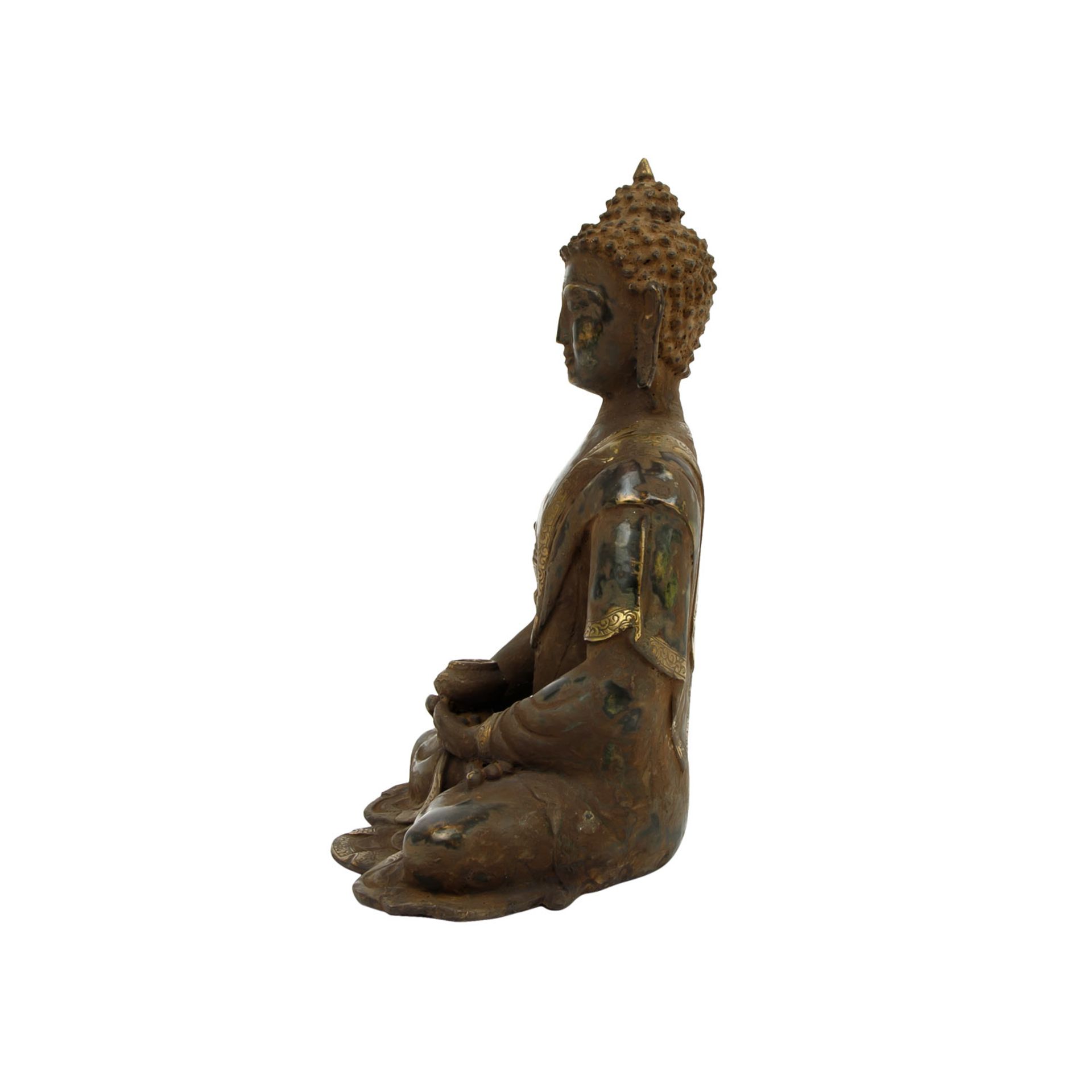 Buddha aus Metall. SINOTIBETISCH, 1. Hälfte 20. Jh. - Image 3 of 8
