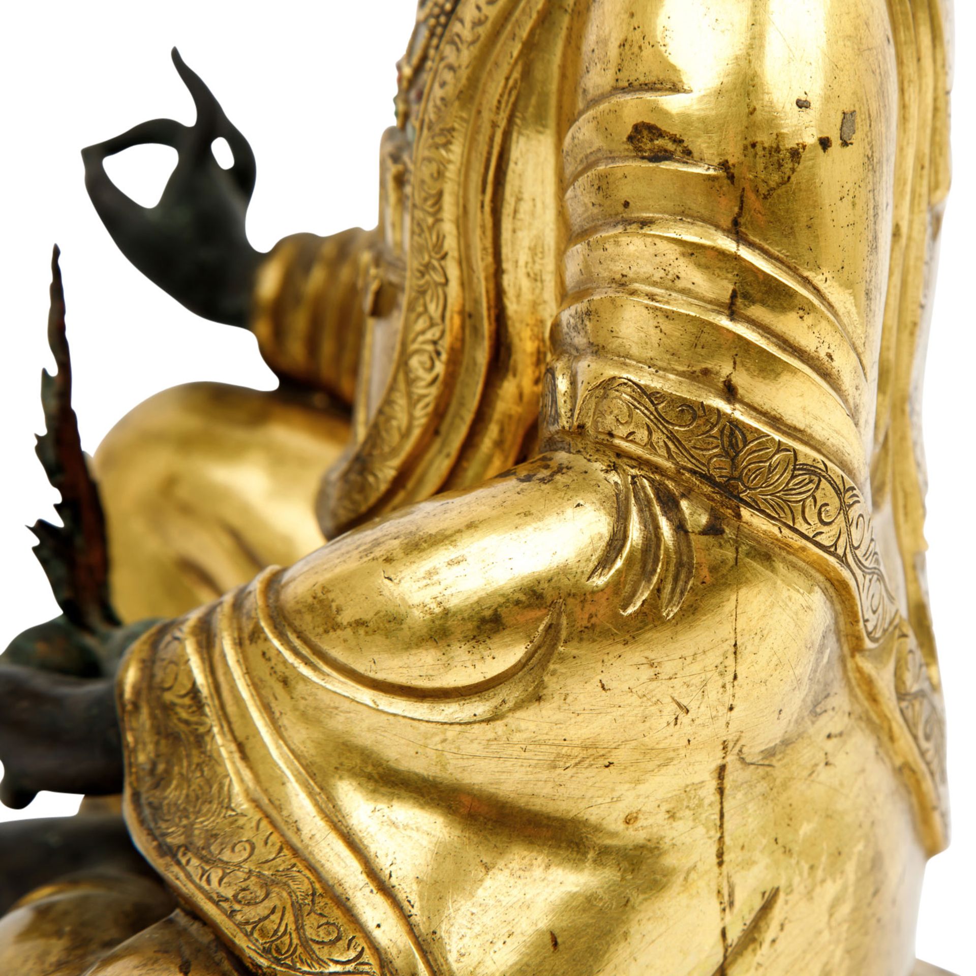 Museale Guanyin aus feuervergoldeter Bronze. SINOTIBETISCH. 18./19. Jh. - Image 5 of 9