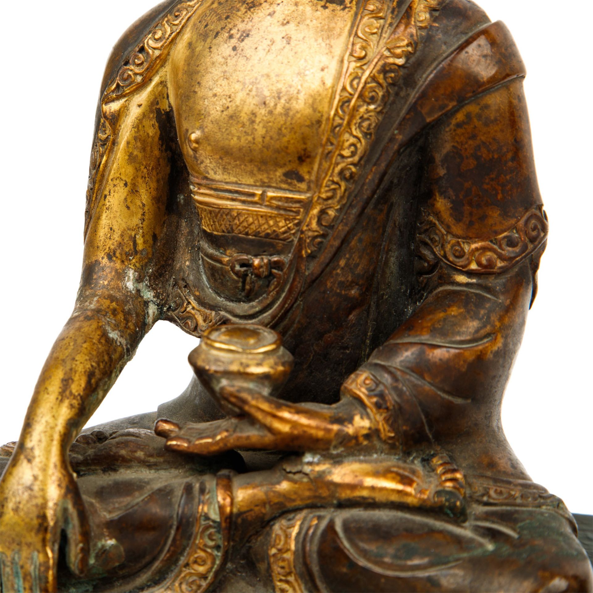 3 Buddha-Statuetten aus Bronze. SINOTIBETSCH, 20. Jh.: - Image 9 of 10