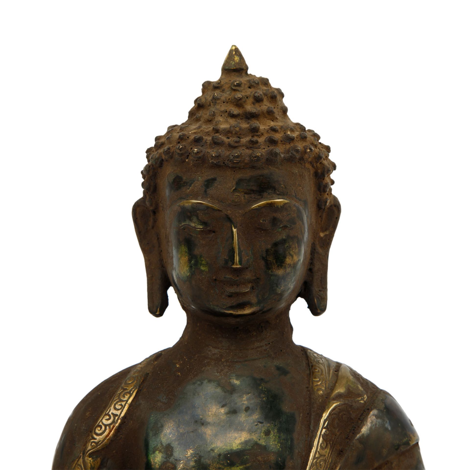 Buddha aus Metall. SINOTIBETISCH, 1. Hälfte 20. Jh. - Image 2 of 8