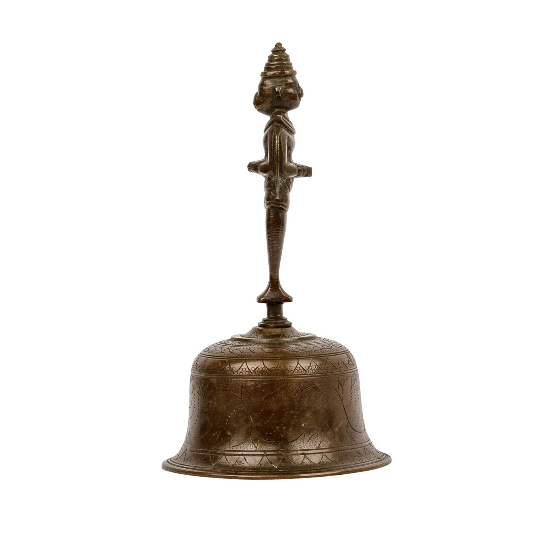 Ritualglocke im Khmer-Stil aus Bronze. KAMBODSCHA, 1. Hälfte 20. Jh. - Image 6 of 10