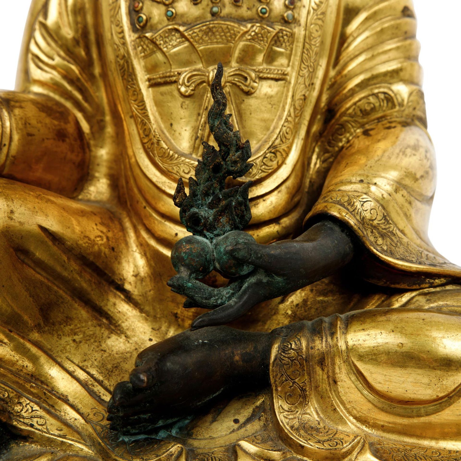 Museale Guanyin aus feuervergoldeter Bronze. SINOTIBETISCH. 18./19. Jh. - Image 3 of 9