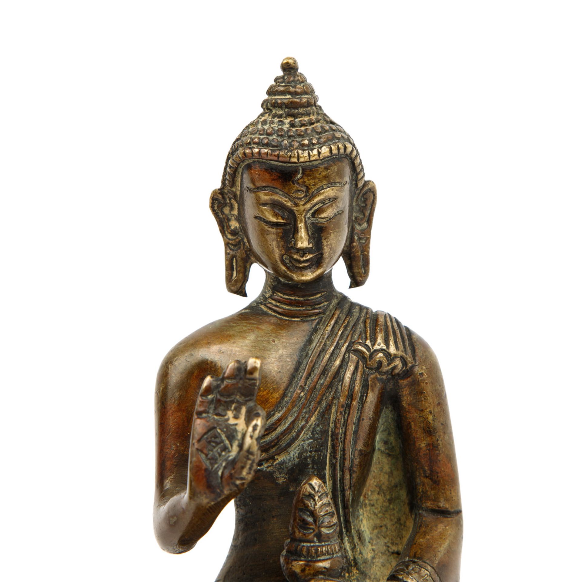 3 Buddha-Statuetten aus Bronze. SINOTIBETSCH, 20. Jh.: - Image 8 of 10