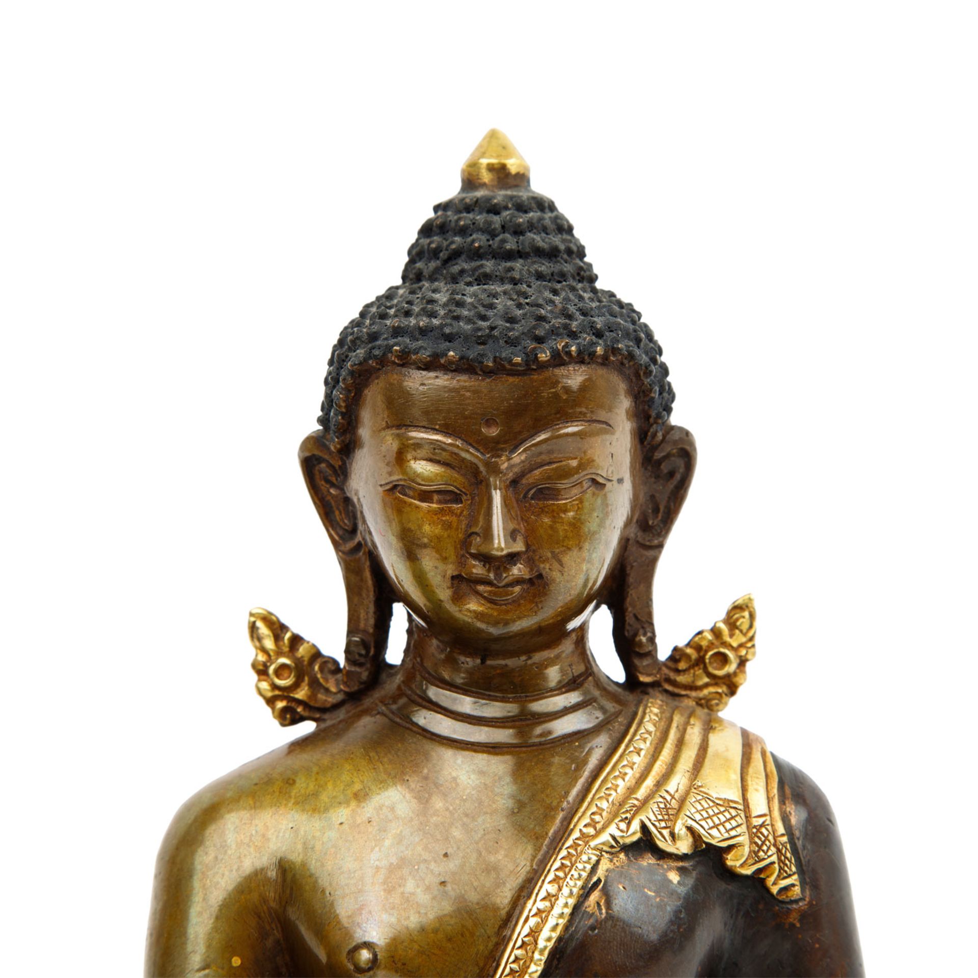 3 Buddha-Statuetten aus Bronze. SINOTIBETSCH, 20. Jh.: - Image 7 of 10