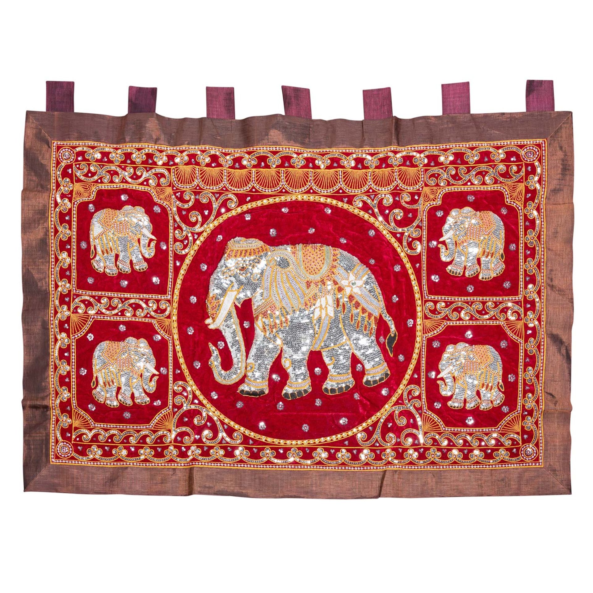 Elefanten-Wandbehang. INDIEN, 20. Jh.,