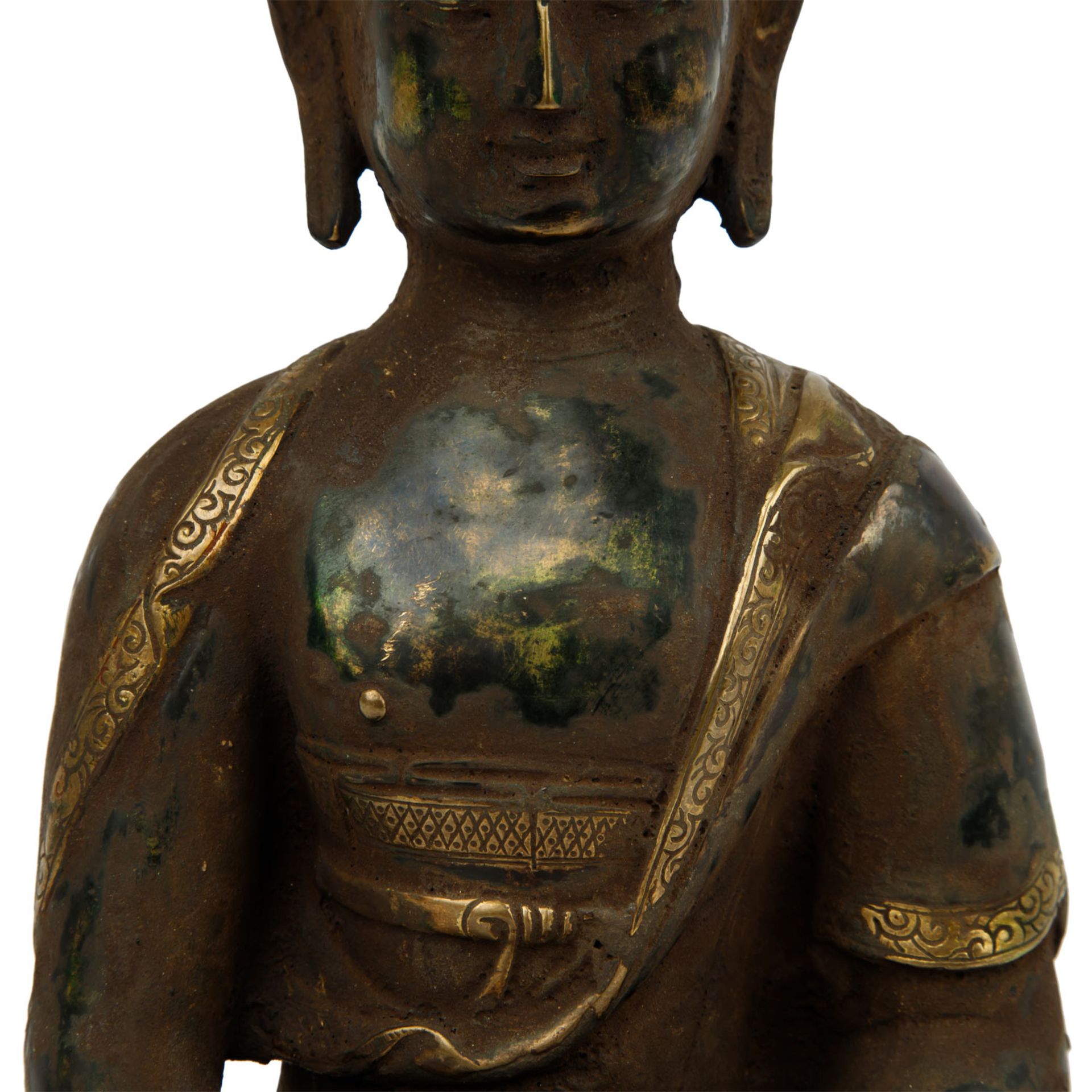 Buddha aus Metall. SINOTIBETISCH, 1. Hälfte 20. Jh. - Image 6 of 8