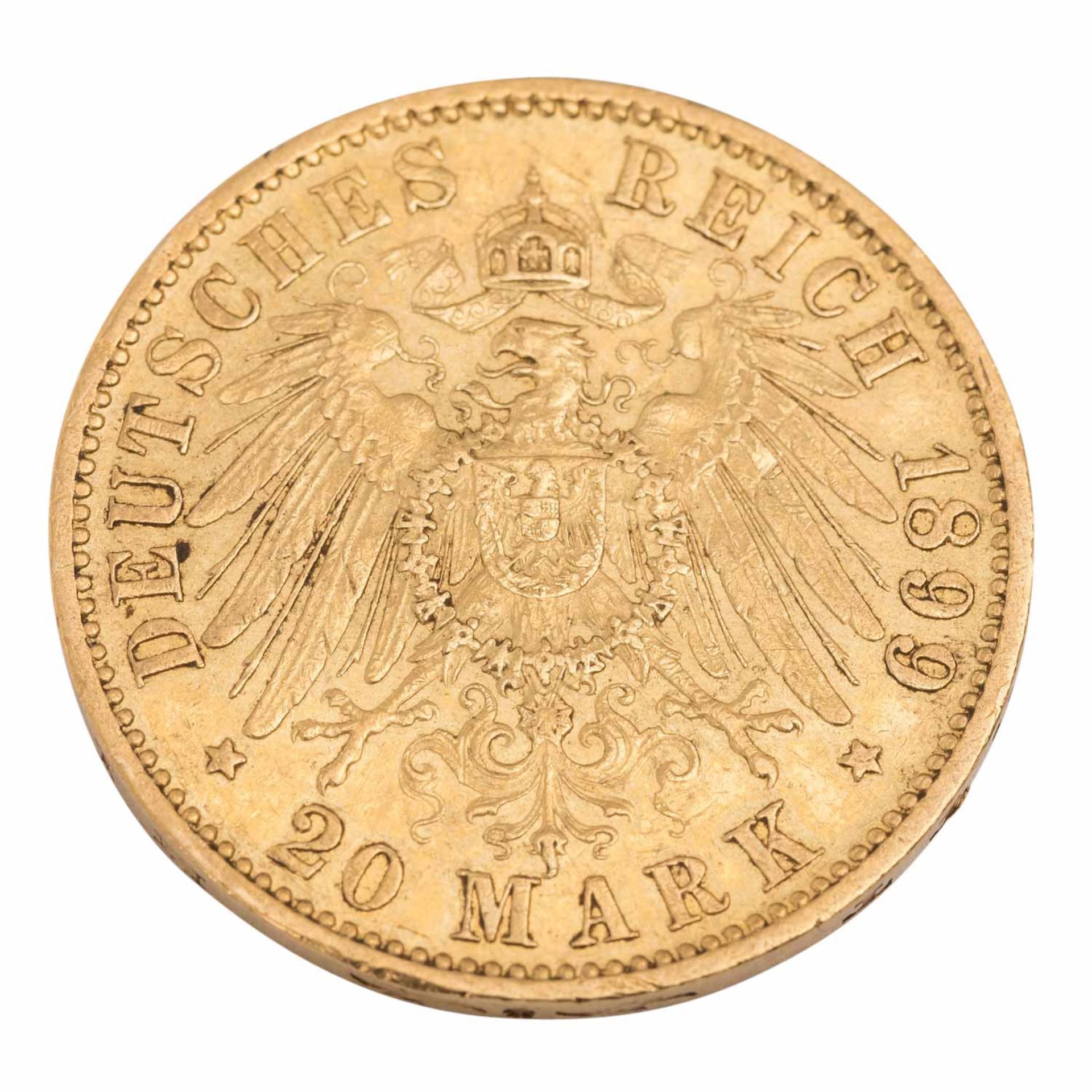 Preussen/GOLD - 20 Mark 1899 A - Image 2 of 2