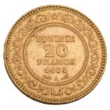 Tunesien /GOLD - 1 x 20 FRANCS 1904-A