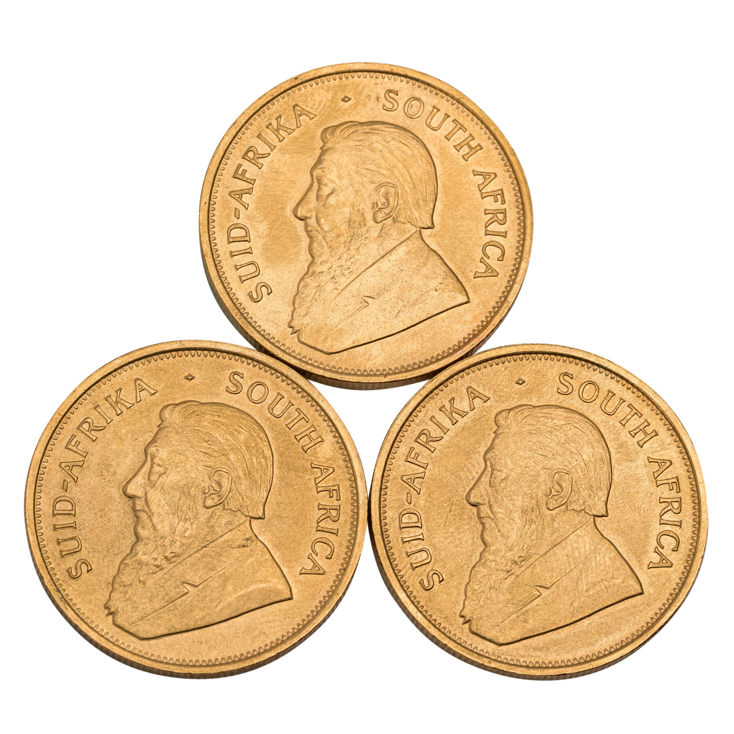 Südafrika/GOLD - 3 x 1 oz. Krügerrand 1975,