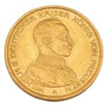 Dt. Kaiserreich /GOLD - Preussen Wilhelm II. 20 Mark Unifrom 1913-A