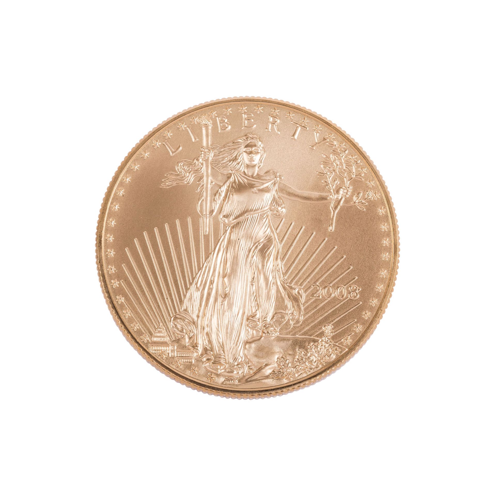 3 x USA/GOLD - 50 Dollars 2008, American Eagle,stgl.-, - Bild 3 aus 4