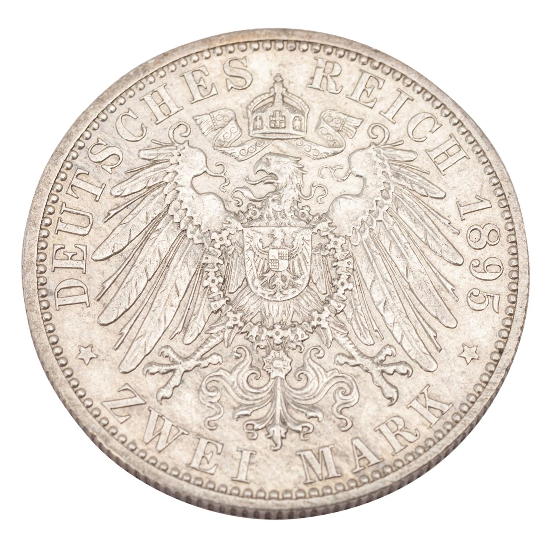 Deutsches Kaiserreich / Sachsen, Coburg, Gotha - 2 Mark 1901, Herzog Alfred, - Bild 2 aus 3