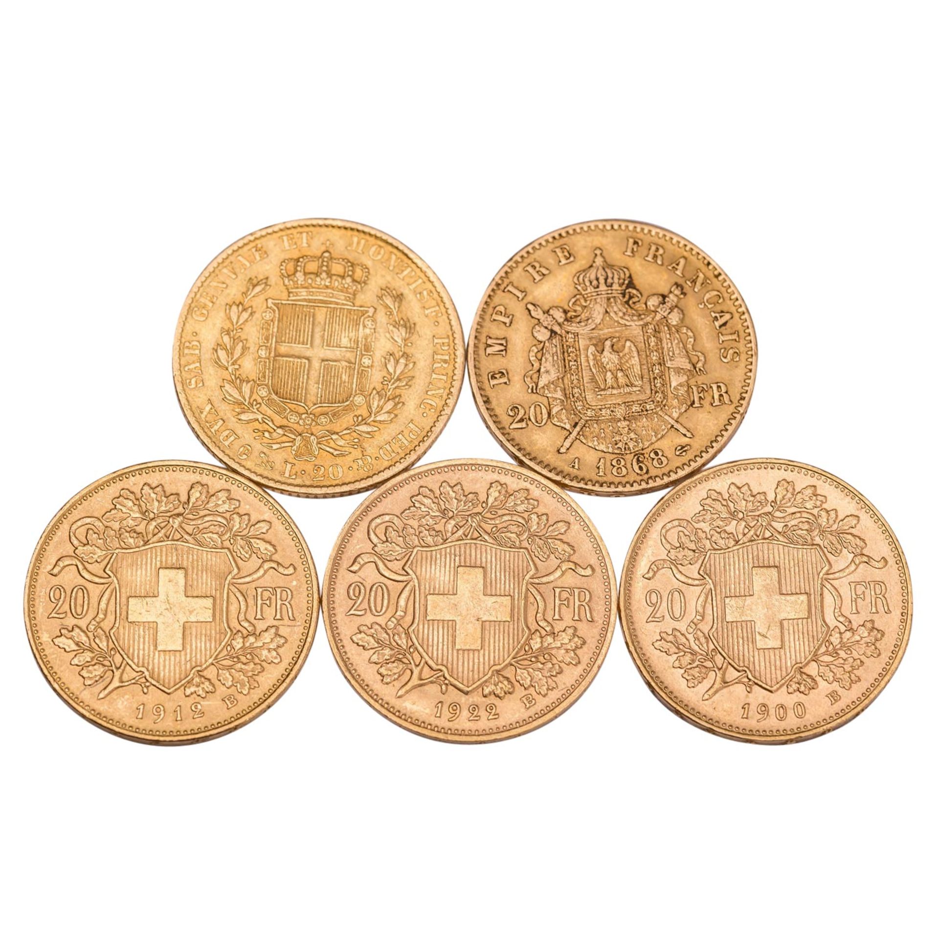 GOLDLOT 20 Franken/Lire, bestehend aus - Bild 2 aus 2