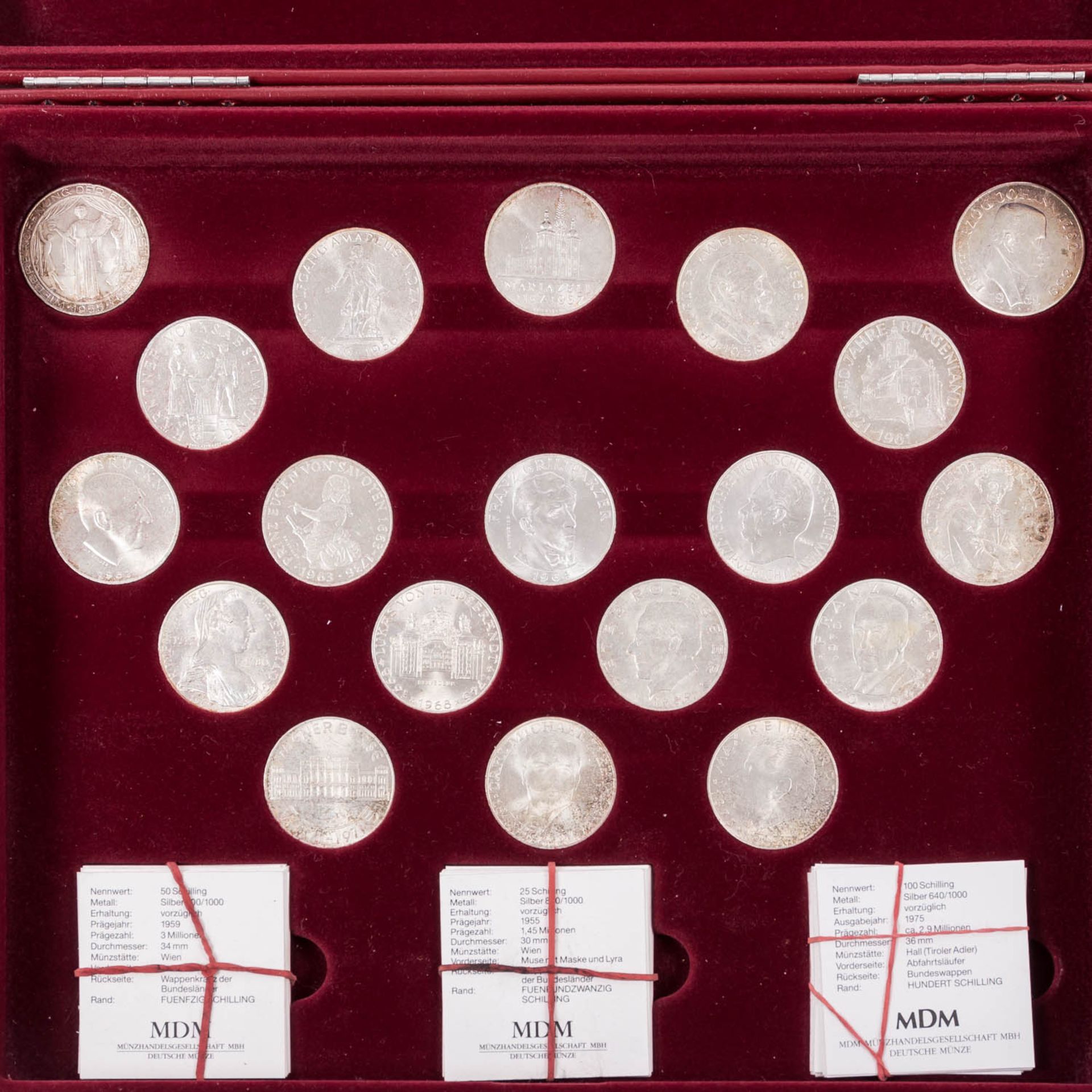 Silbergedenkmünzen Österreich - Schatulle mit - Bild 4 aus 4