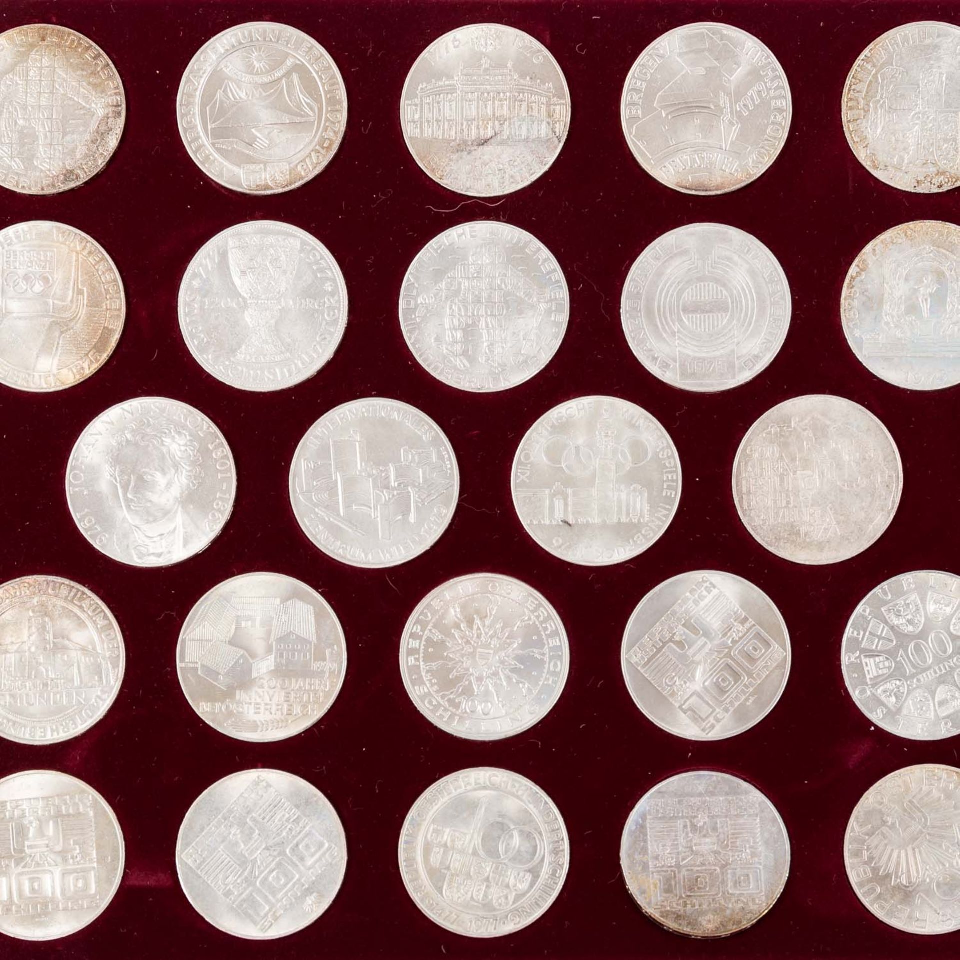 Silbergedenkmünzen Österreich - Schatulle mit - Bild 2 aus 4