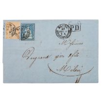 Schweiz - 1862, Auslandsfaltbrief Basel / Mailand,