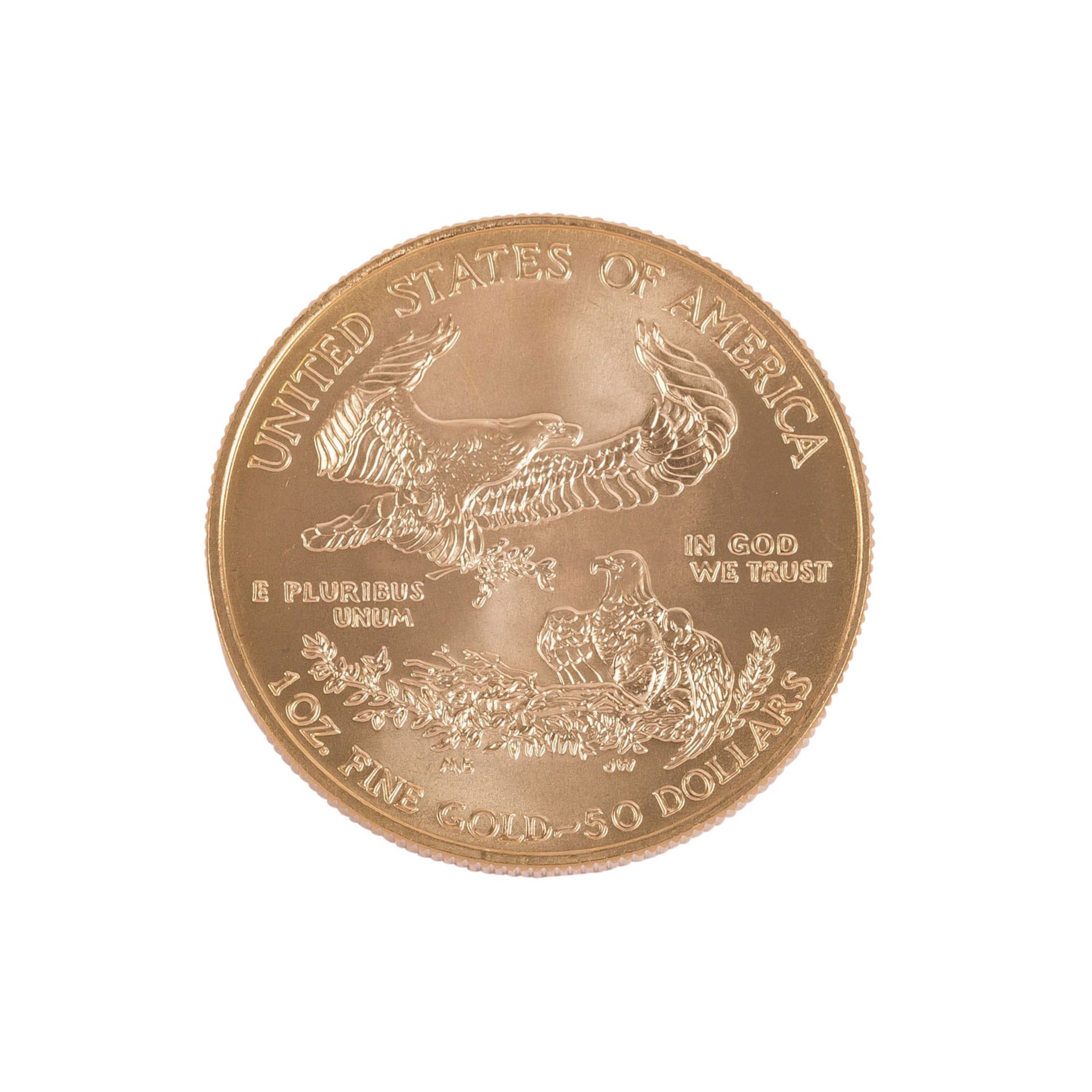 5 x USA/GOLD - 50 Dollars 2008, American Eagle, Erhalt stets mind. vz-stgl, - Bild 4 aus 4