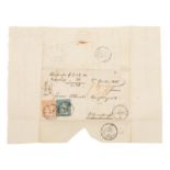 Schweiz - 1862, Nachnahmebrief, frankiert mit 10 und 15 Rappen