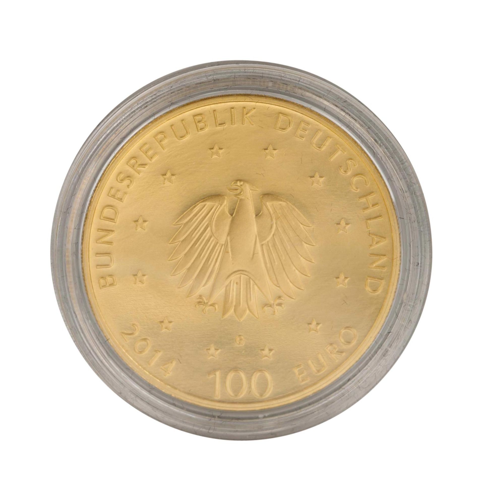 BRD/GOLD - 100 Euro GOLD fein, UNESCO: Kloster Lorsch 2014-G - Image 3 of 3