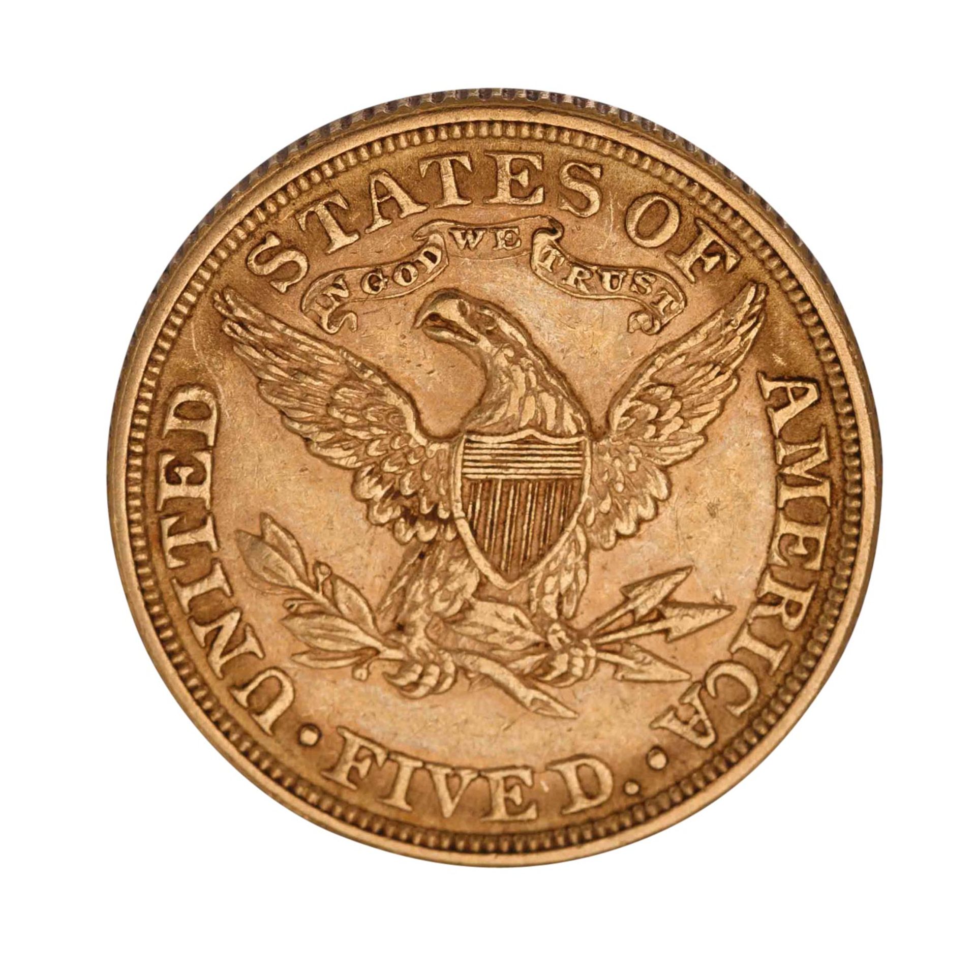 USA /GOLD - 5 Dollar Liberty Head 1881 - Image 2 of 2