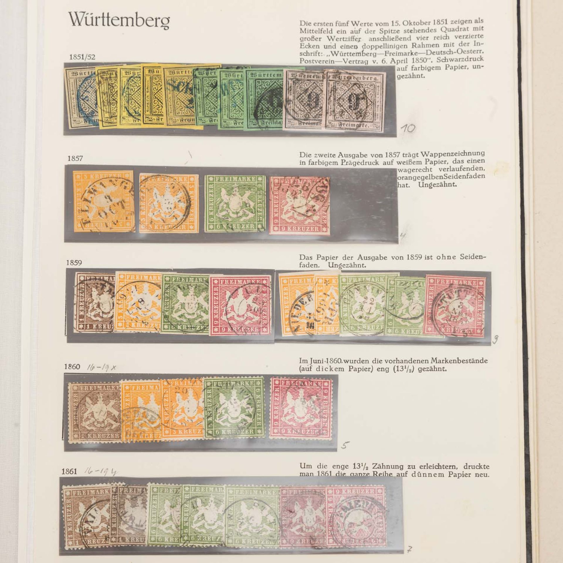 Altdeutschland Baden bis Württemberg 1850-1870 **/O/* und Belege - Bild 61 aus 63