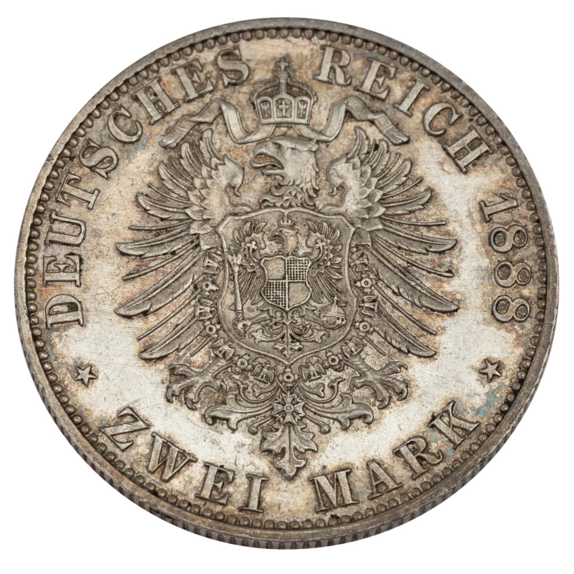Preussen - 2 Mark 1888 A  - Bild 2 aus 2