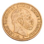 Dt. Kaiserreich /GOLD - Preussen, Wilhelm I. 20 Mark 1883-A