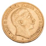 Dt. Kaiserreich /GOLD - Preussen, Wilhelm II. 20 Mark 1898-A